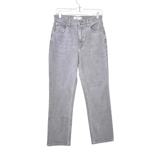 Abercrombie & Fitch Curve Love Jeans Size 28 Ultra High Rise 90's Straight Leg - Picture 2 of 8